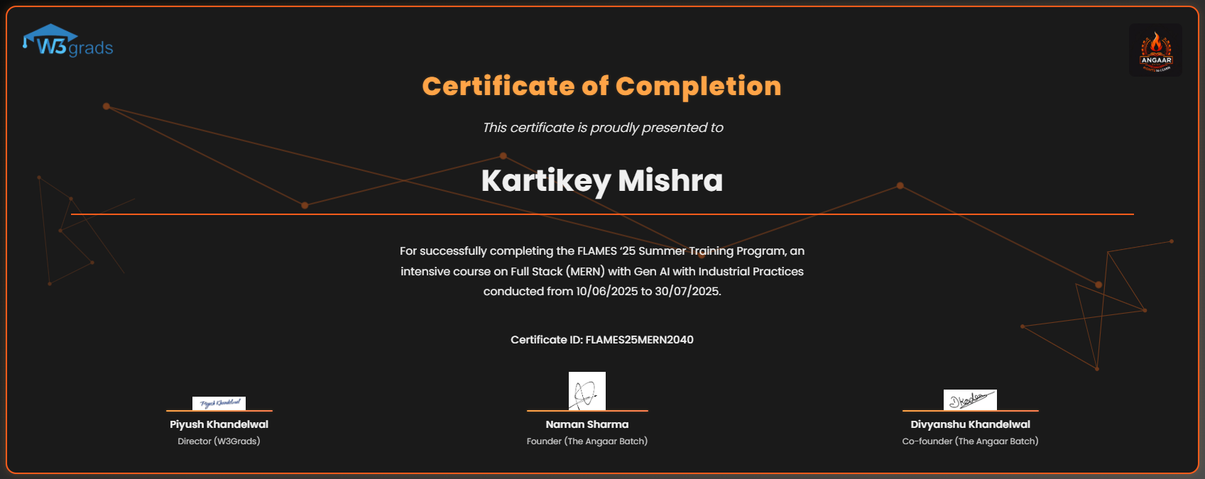 Certificate 1